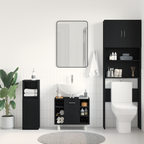 Gabinete de Baño con estante Roble Negro 60 x 32 x 54 cm