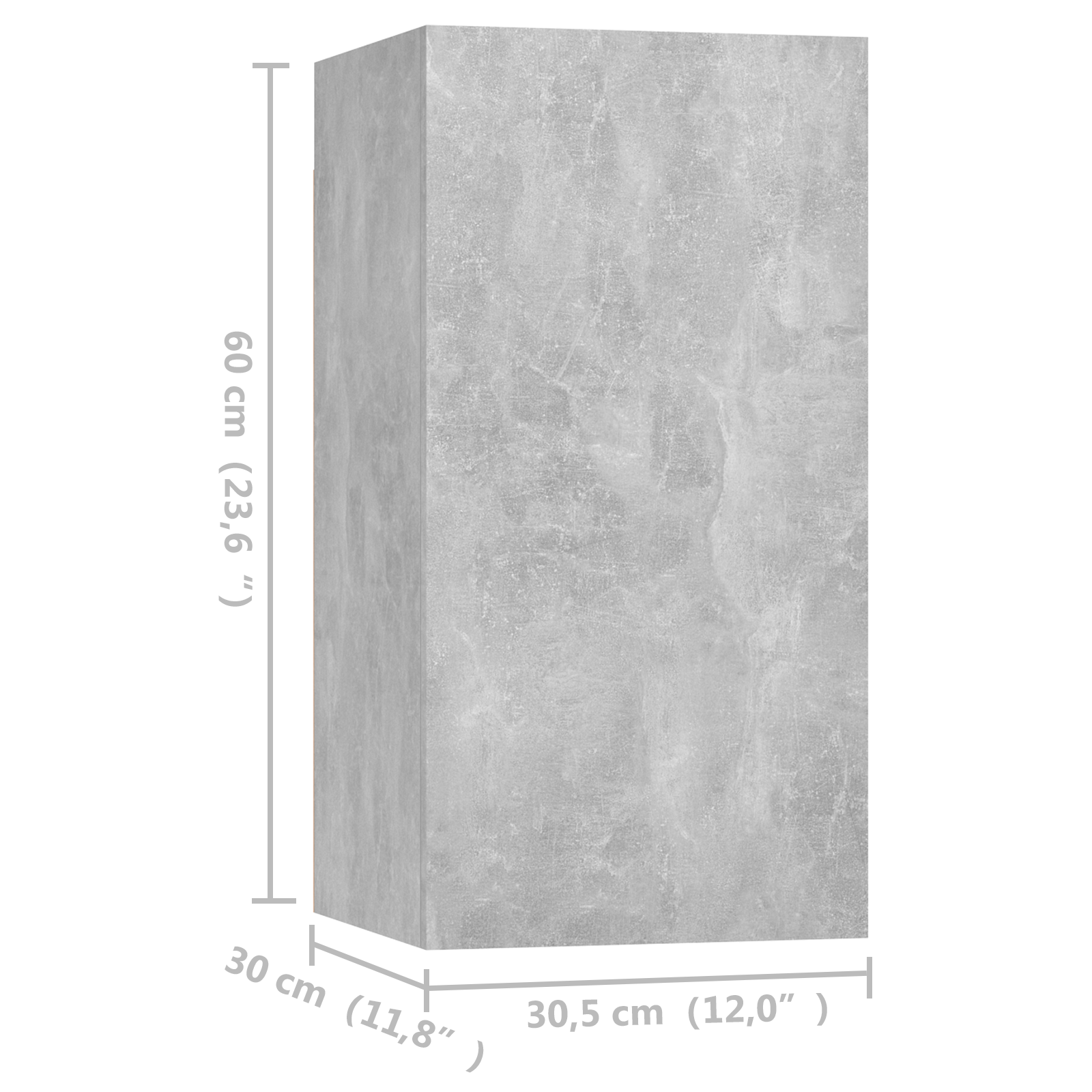 | Mueble para TV de Pared | 2 pcs Gris hormigón 30.5 x 30 x 60 cm