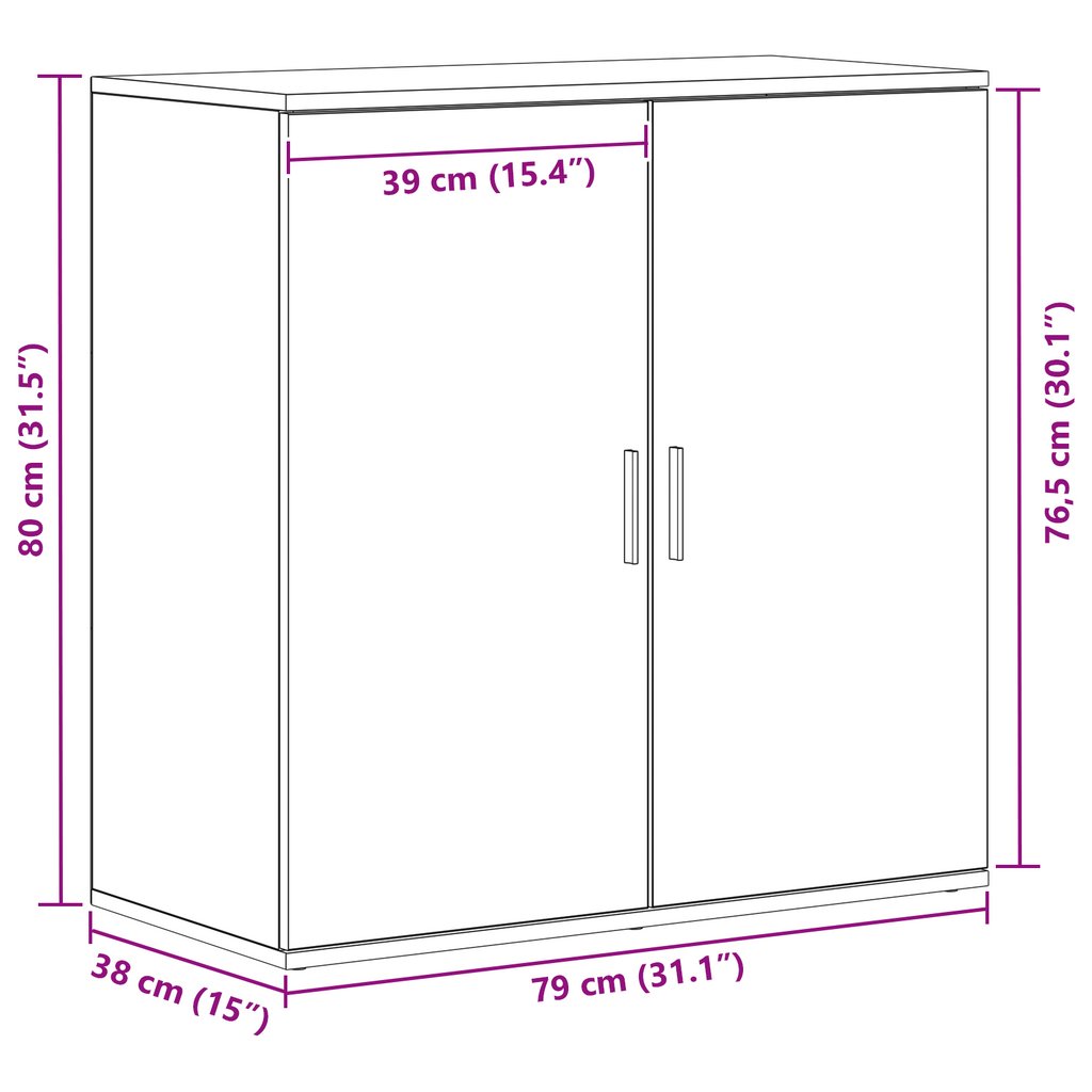 Aparador Madera vieja 79 x 38 x 80 cm Madera de ingeniería