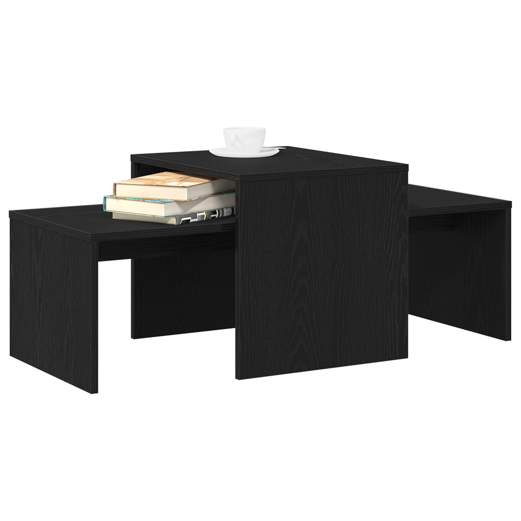 Mesas Nido Roble Negro 100 x 48 x 40 cm Madera de ingeniería