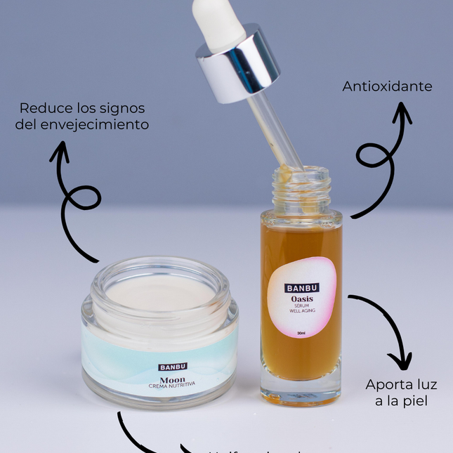 Rutina facial básica eco para piel madura con dos productos