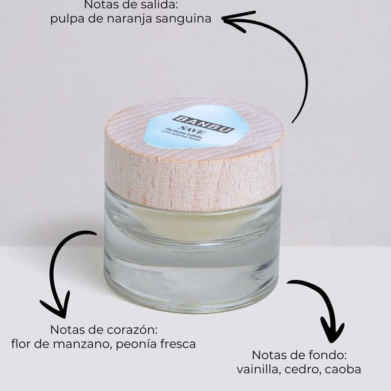 Perfume sólido eco floral cítrico afrutado naranja sanguina