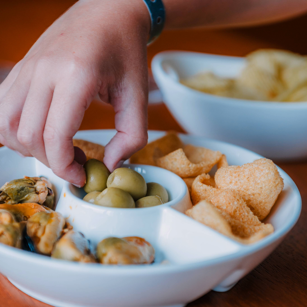 Round Triple Porcelain Snack Plate – Bowl Type
