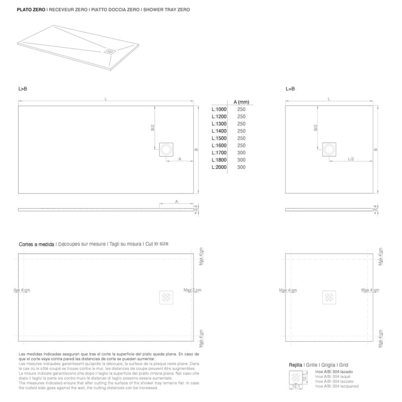 Plato de ducha extraplano gel coat blanco antideslizante | 3_BP