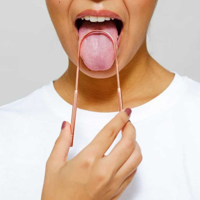 Raspador lingual para higiene bucal diaria en casa