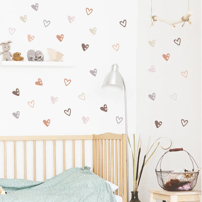 Colorful Hearts Wall Stickers