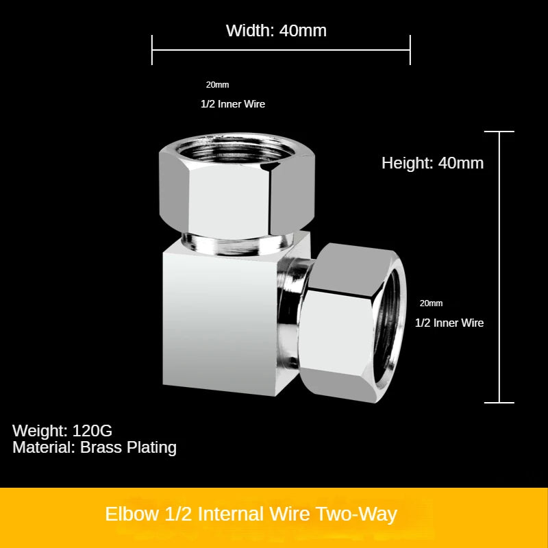 Divisor de grifo 1/2” de latón macizo · Conector en T tres vías · Una entrada y dos salidas para mangueras y tuberíasAdaptadoresHardware > Plumbing > Plumbing Fittings & Supports > Pipe Connectors
