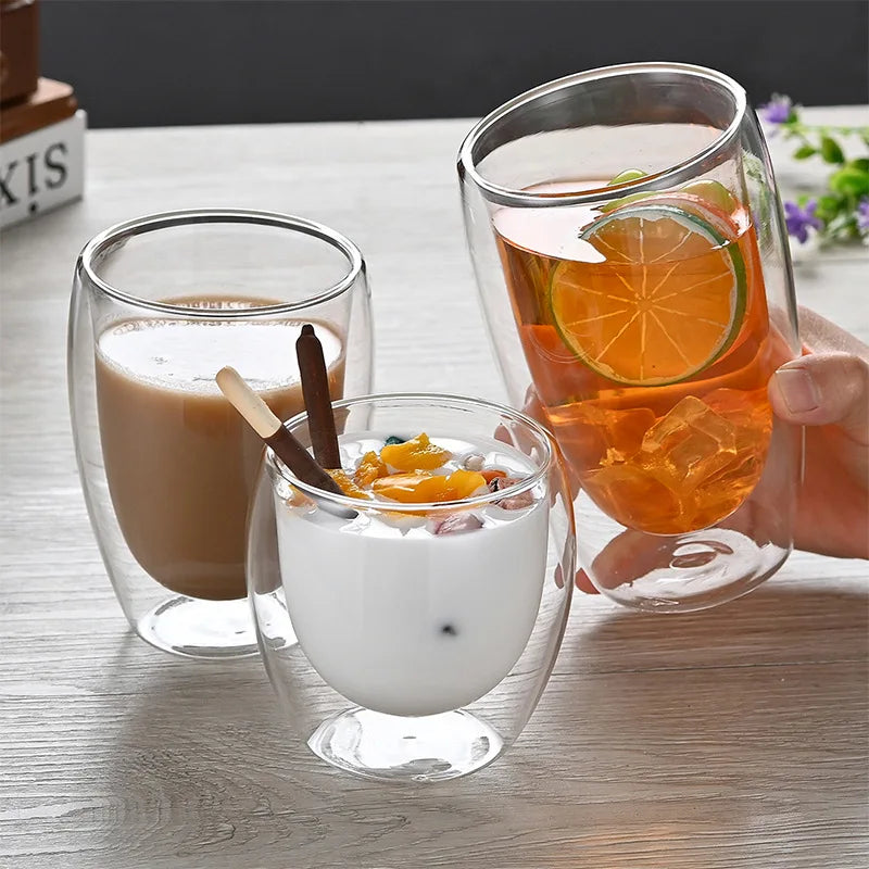 Tazas de vidrio doble pared resistente al calor 150-450mlTazasHome & Garden > Kitchen & Dining > Tableware > Drinkware > Coffee & Tea Cups