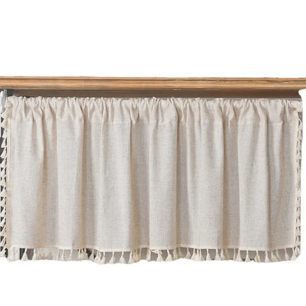 Short linen effect kitchen curtains