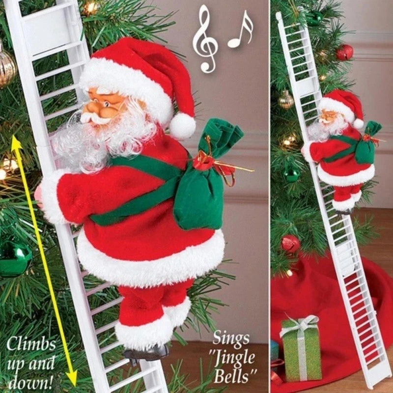 Escalera de muñeco de Papá Noel con música