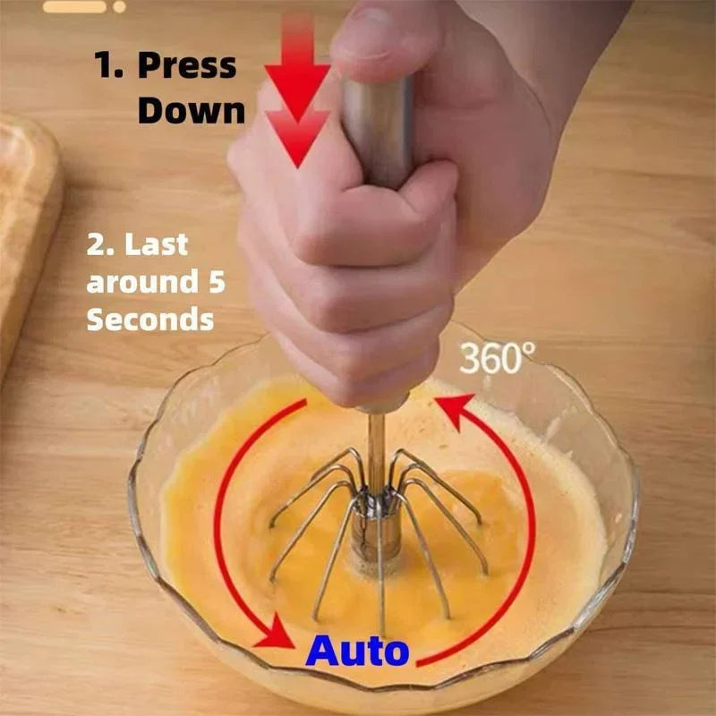 Batidor semiautomático de acero inoxidable – manual, sin batería, ideal para huevos, leche y salsasBatidoresHome & Garden > Kitchen & Dining > Kitchen Tools & Utensils > Whisks