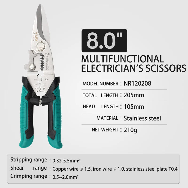 Tijeras multifuncionales de acero inoxidable de 6 y 8 PulgadasTijerasHardware > Tools > Cutters > Handheld Metal Shears & Nibblers