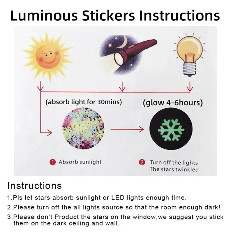 Pegatinas luminosas de pared de luna y estrellasAdhesivos