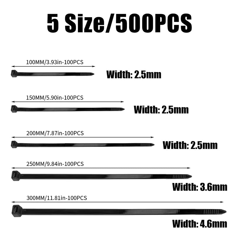 Juego de 500 bridas de nylon autoclipsBridasHardware > Hardware Accessories > Hooks, Buckles & Fasteners > Gear Ties