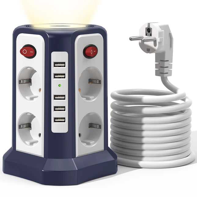 Torre de enchufes 8 tomas + 5 USB con interruptores individuales | cable 3 mRegletasElectronics > Electronics Accessories > Power > Power Strips & Surge Suppressors