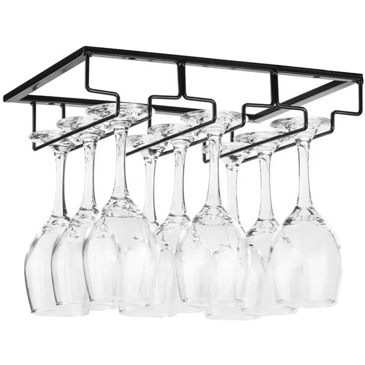 Hanging wine glass holder for furniture