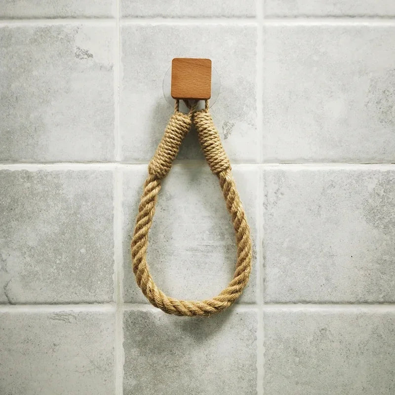 Soporte de baño de estilo rústico y marineroSoportes para papel