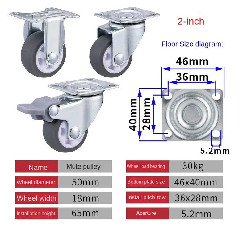 4 Piece Furniture Casters