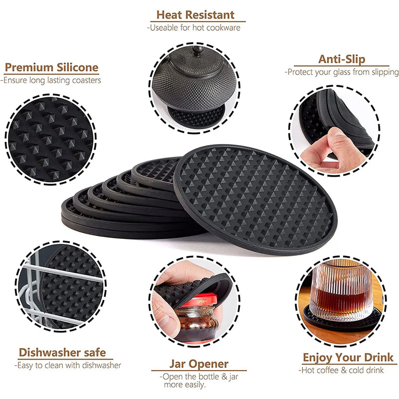 Set posavasos de silicona con soporte, 6 unidadesPosavasosHome & Garden > Kitchen & Dining > Barware > Coasters