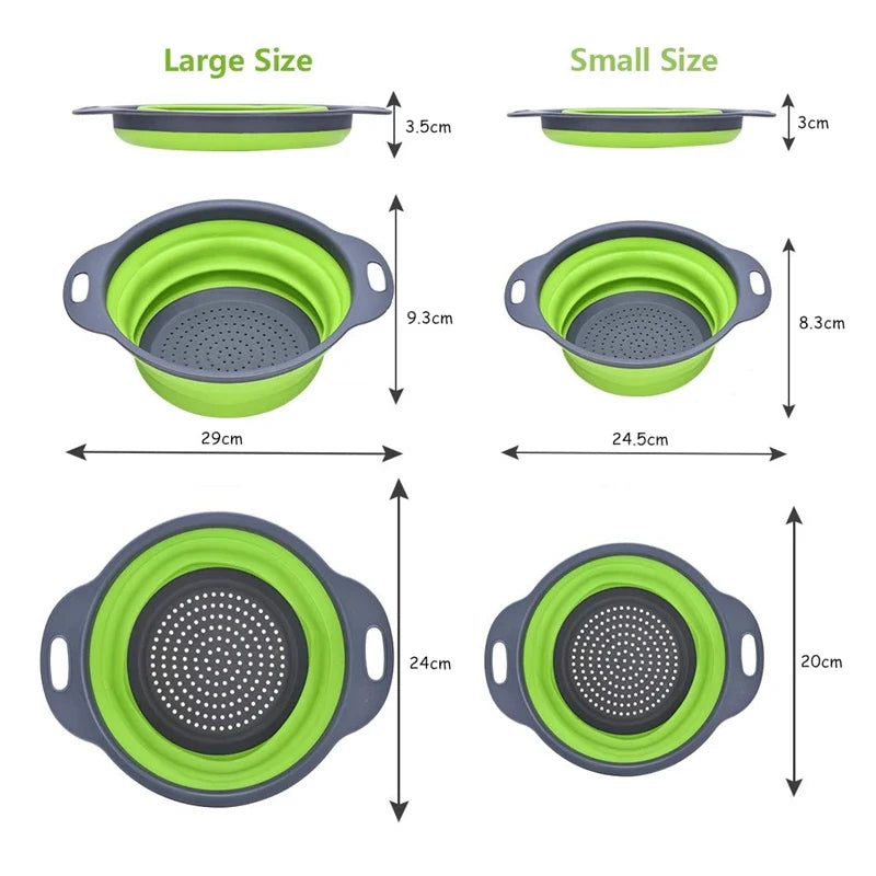 Juego de 2 escurridores de silicona plegablesColadoresHome & Garden > Kitchen & Dining > Kitchen Tools & Utensils > Colanders & Strainers > Colanders
