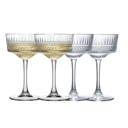 Cocktail and champagne glasses set