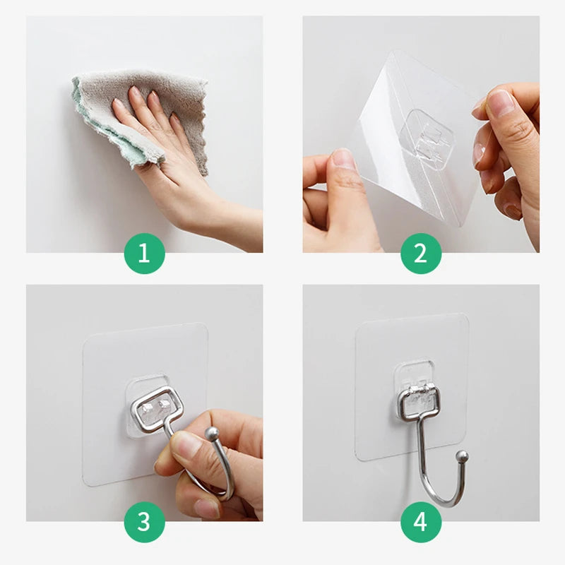 Gancho de pared adhesivos transparentesColgadores