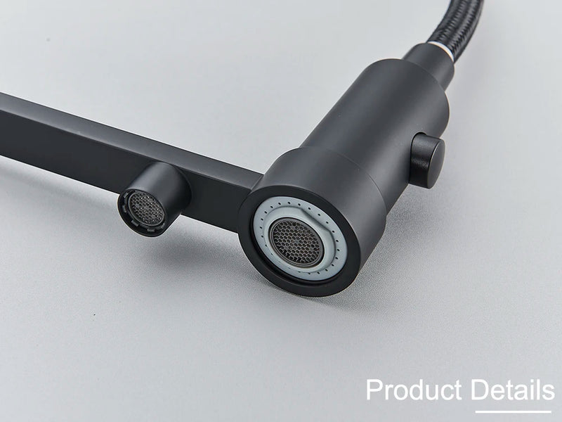 Grifo de cocina negro mate con filtro y doble manijaGrifosHardware > Plumbing > Plumbing Fixtures > Faucets > Kitchen Sink Faucets