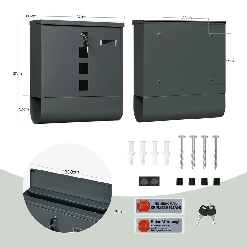 Buzón exterior metálico con cerradura y placa para nombreBuzonesHome & Garden > Decor > Mailboxes