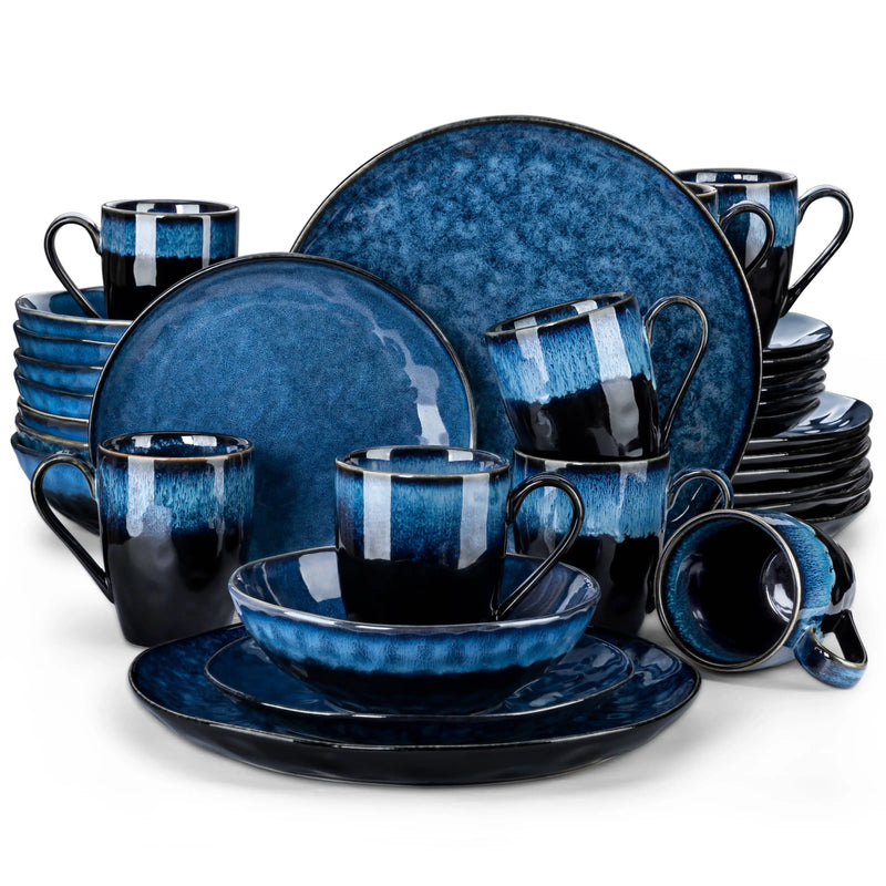 Juego de vajilla 16/32/48 piezas azul estrellado de gres con platos, cuencos y tazasVajillas completasHome & Garden > Kitchen & Dining > Tableware > Dinnerware > Dinnerware Sets