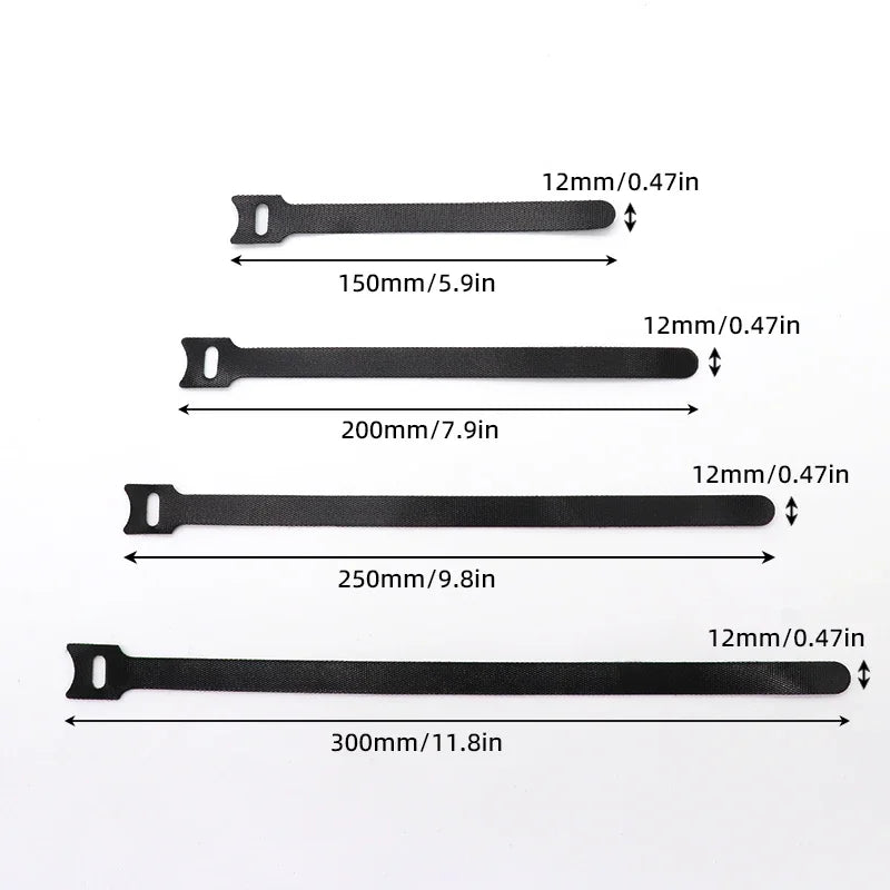 Bridas reutilizables negras de nylon para organización de cablesBridasElectronics > Electronics Accessories > Cable Management > Wire & Cable Ties
