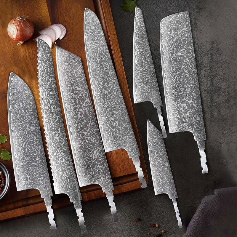 Hoja de cuchillo japonés de acero Damasco AUS-10 para bricolaje sin mangoCuchillosHome & Garden > Kitchen & Dining > Kitchen Tools & Utensils > Kitchen Knives