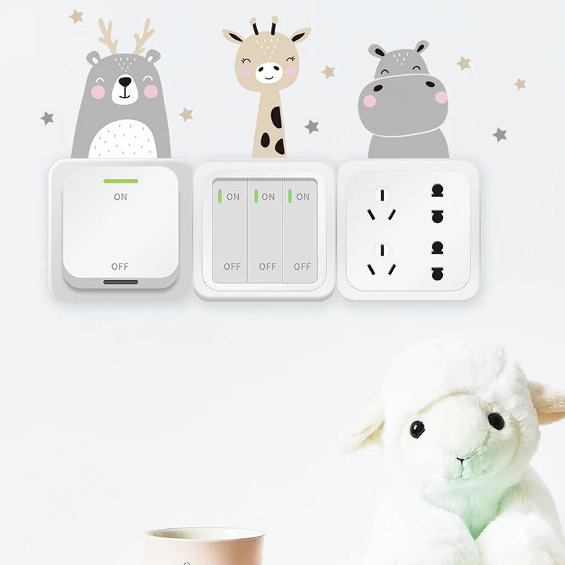 Pegatinas de interruptor con dibujos de animales Set 6 unidadesAdhesivos