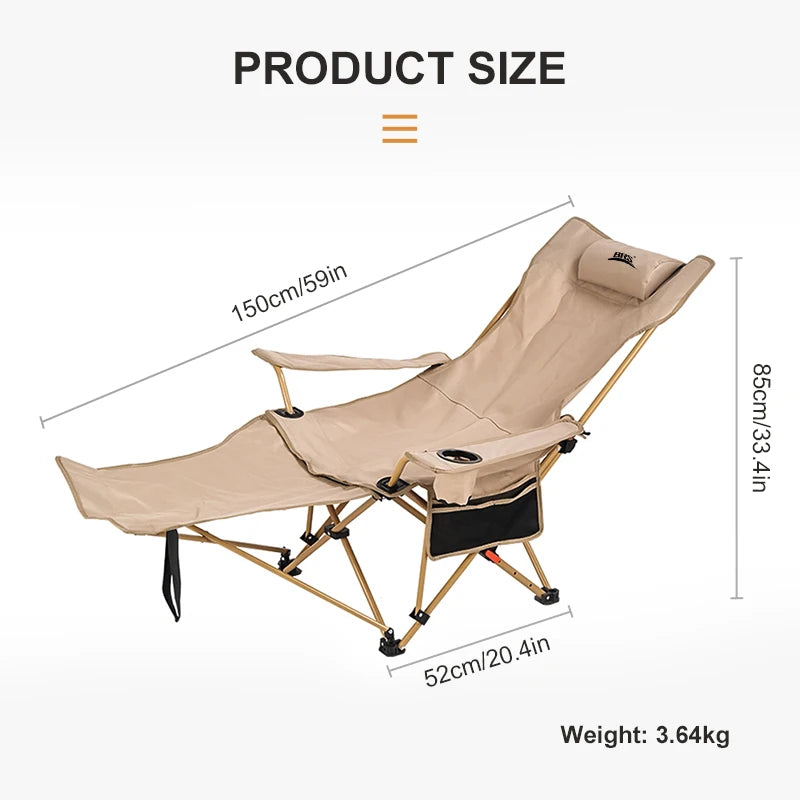 Silla de camping 2 en 1 reclinable con reposapiés | Plegable y ligera, respaldo ajustableSillas plegablesFurniture > Outdoor Furniture > Outdoor Seating > Outdoor Chairs > Folding Chairs