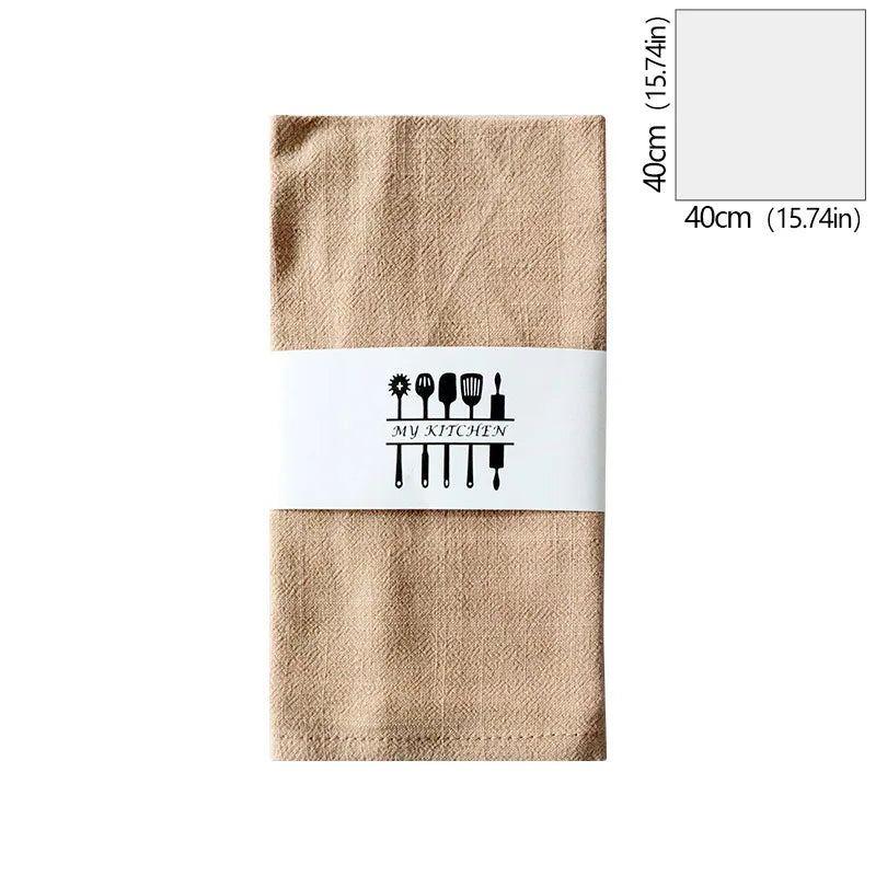 Servilleta de mezcla de algodón y lino de color sólido 40x40cmServilletas