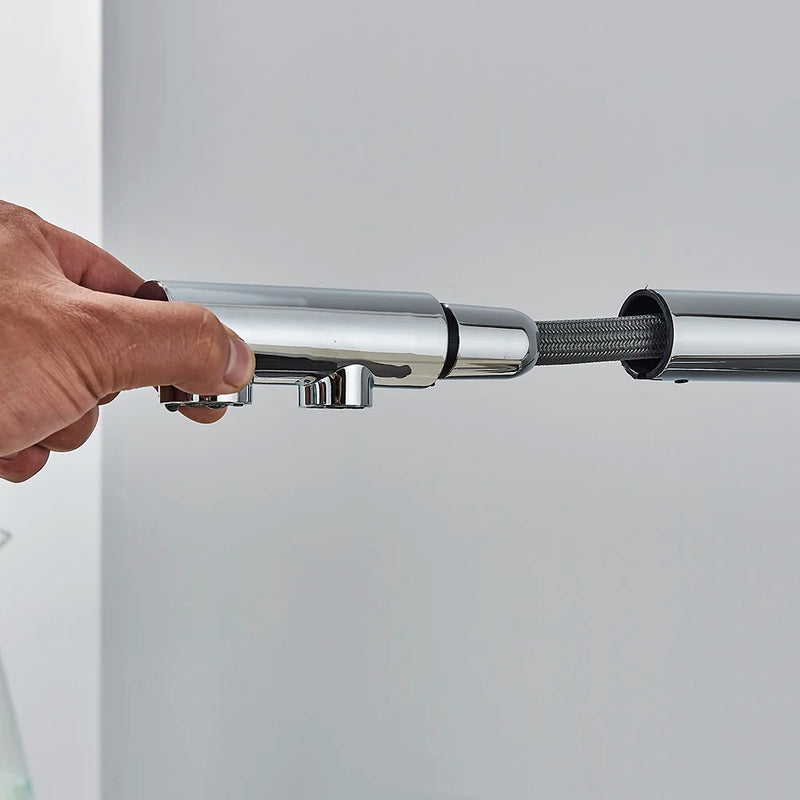 Grifo de cocina mezclador doble manija de latón cromado con filtro de agua 3-VíasGrifosHardware > Plumbing > Plumbing Fixtures > Faucets > Kitchen Sink Faucets