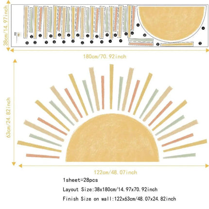 Stickers muraux bohème demi soleil