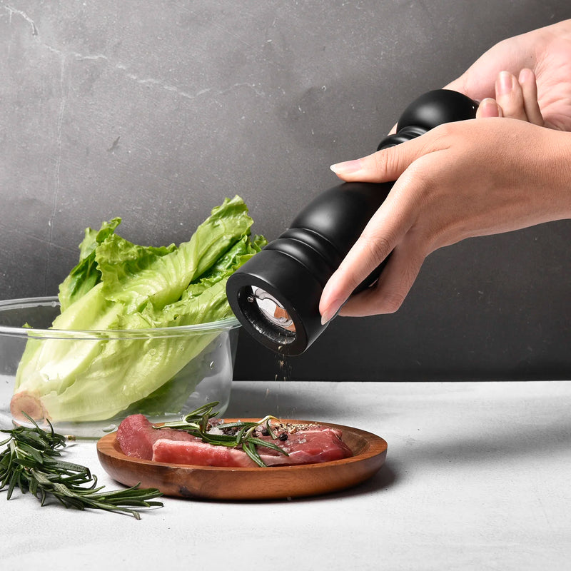 Juego de 2 piezas de molinillo de sal y pimienta de madera con rotor de cerámica ajustableEspecierosHome & Garden > Kitchen & Dining > Kitchen Tools & Utensils > Spice Grinders