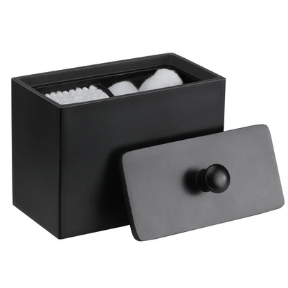 Resin Cotton Swab Holder with Lid