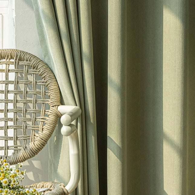 Herringbone Chenille Style Blackout Curtains