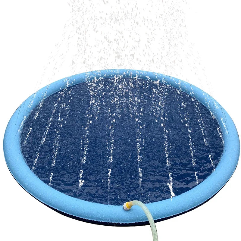 Piscina inflable con rociador para perros | Tapete refrescante interactivo de PVCJuguetesAnimals & Pet Supplies > Pet Supplies > Dog Supplies