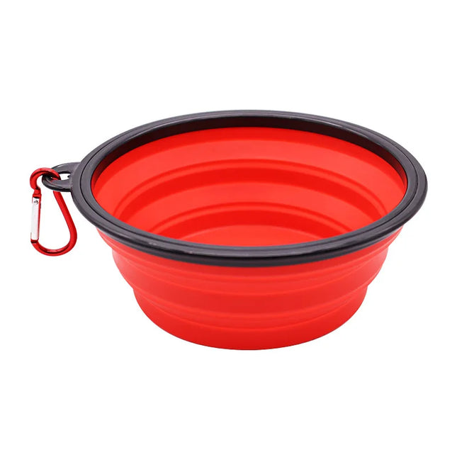 Collapsible portable silicone feeder with hanger