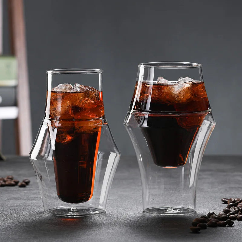 Vaso creativo de vidrio borosilicato | Diseño de doble capaVasosHome & Garden > Kitchen & Dining > Tableware > Drinkware > Tumblers