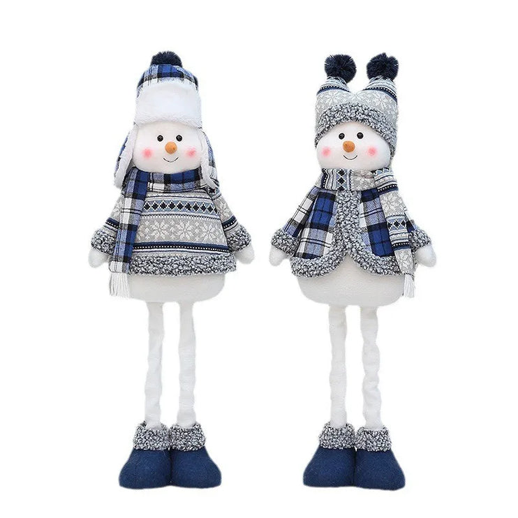 Pair of retractable and fixed snowmen