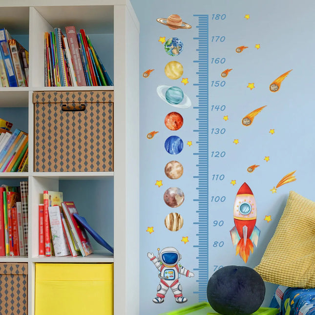 Astronaut design height record wall sticker