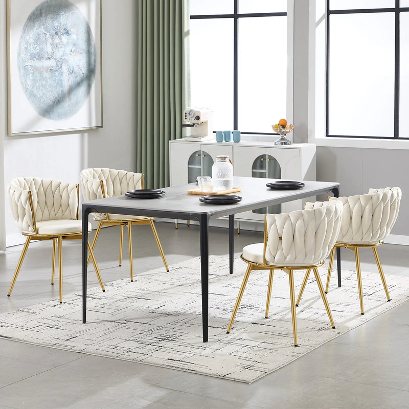 Set de 2 sillas giratorias de comedor en terciopelo con patas metálicasSillasFurniture > Chairs > Kitchen & Dining Room Chairs