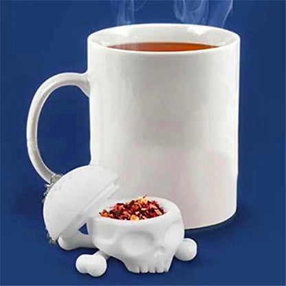 Infusor de té de silicona con forma de calavera