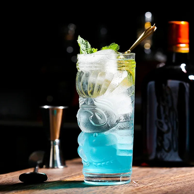 Vaso Tiki 420ml de vidrio transparente | Estilo vintage para cócteles y refrescosVasosHome & Garden > Kitchen & Dining > Tableware > Drinkware > Tumblers