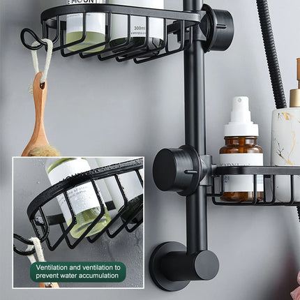 Bathroom faucet storage rack