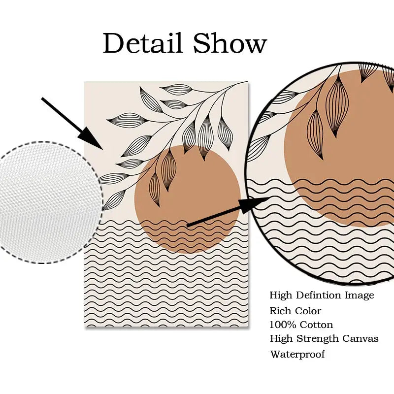 Impresión en lienzo abstracta boho con diseño a rayasCuadrosHome & Garden > Decor > Artwork > Posters, Prints, & Visual Artwork > Visual Artwork