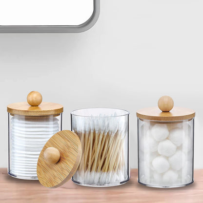 Kit de almacenamiento de 3 piezas con tapas de bambú